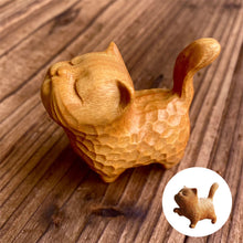 Charger l&#39;image dans la galerie, Petit ornement en bois en forme de chat