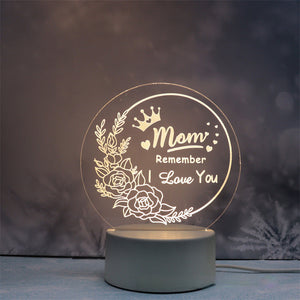 Veilleuse en acrylique gravée - Meilleur cadeau de fête de mère