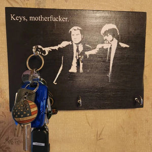 Porte-clés mural en bois