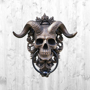 Heurtoir de porte suspendu de crâne de dieu cornu de Baphomet