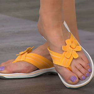 Nouvelles sandales à fleurs plates élégantes