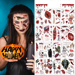 autocollants de tatouage de fête d'horreur d'Halloween