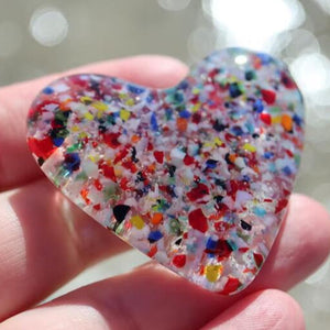 Coeur de poche en verre fusionné