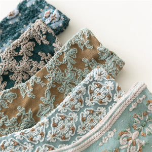 Chaussettes rétro en coton à fleurs