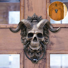 Charger l&#39;image dans la galerie, Heurtoir de porte suspendu de crâne de dieu cornu de Baphomet